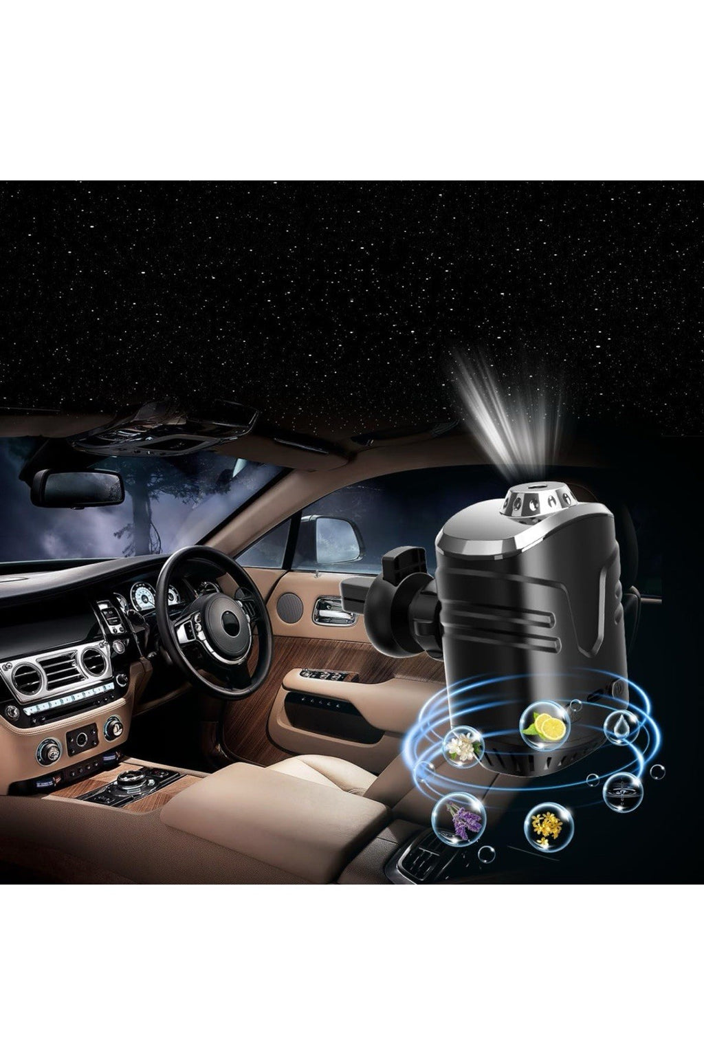 Luces de estrella para automóvil, proyector de estrellas con ambientador, luz am0