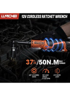 3/8" Extended Reach Cordless Ratchet Set 102Pcs 12V Long Neck5