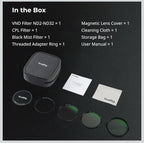 SmallRig 5-in-1 Magnetic 67mm Lens Filter Kit: VND + CPL + Black Mist 1/4 +7