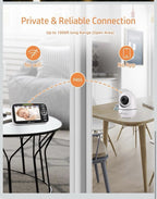 iFamily Split Screen Baby Monitor, Large Display Video Baby Monitor with 25