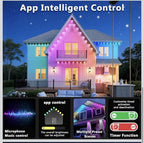 300FT/90M Permanent Outdoor RGB Lights, IP67 Waterproof Smart Eave Lighting4