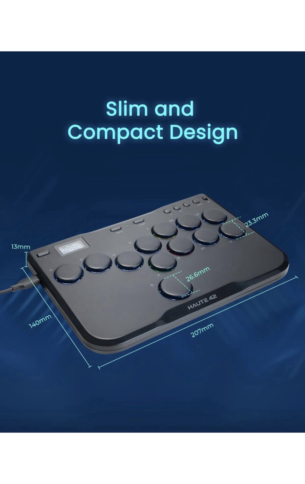 JZW-Shop Haute42 Arcade Stick P12, All-Button Arcade Controller for Switch, PC,7