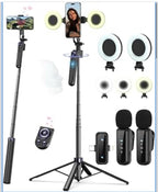 Vlogging Kit for iPhone/Android, 63”Auto Face Tracking Tripod for iPhone with...0