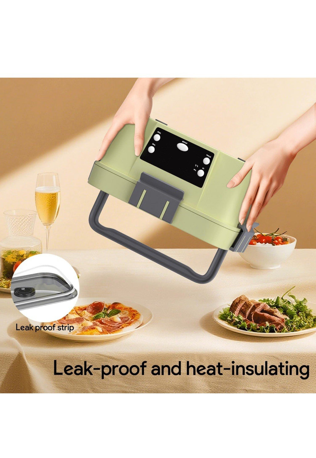 Electric Lunch Box, 6.75 Cup Automatic Food Warmer (212°F), Rechargeabl3