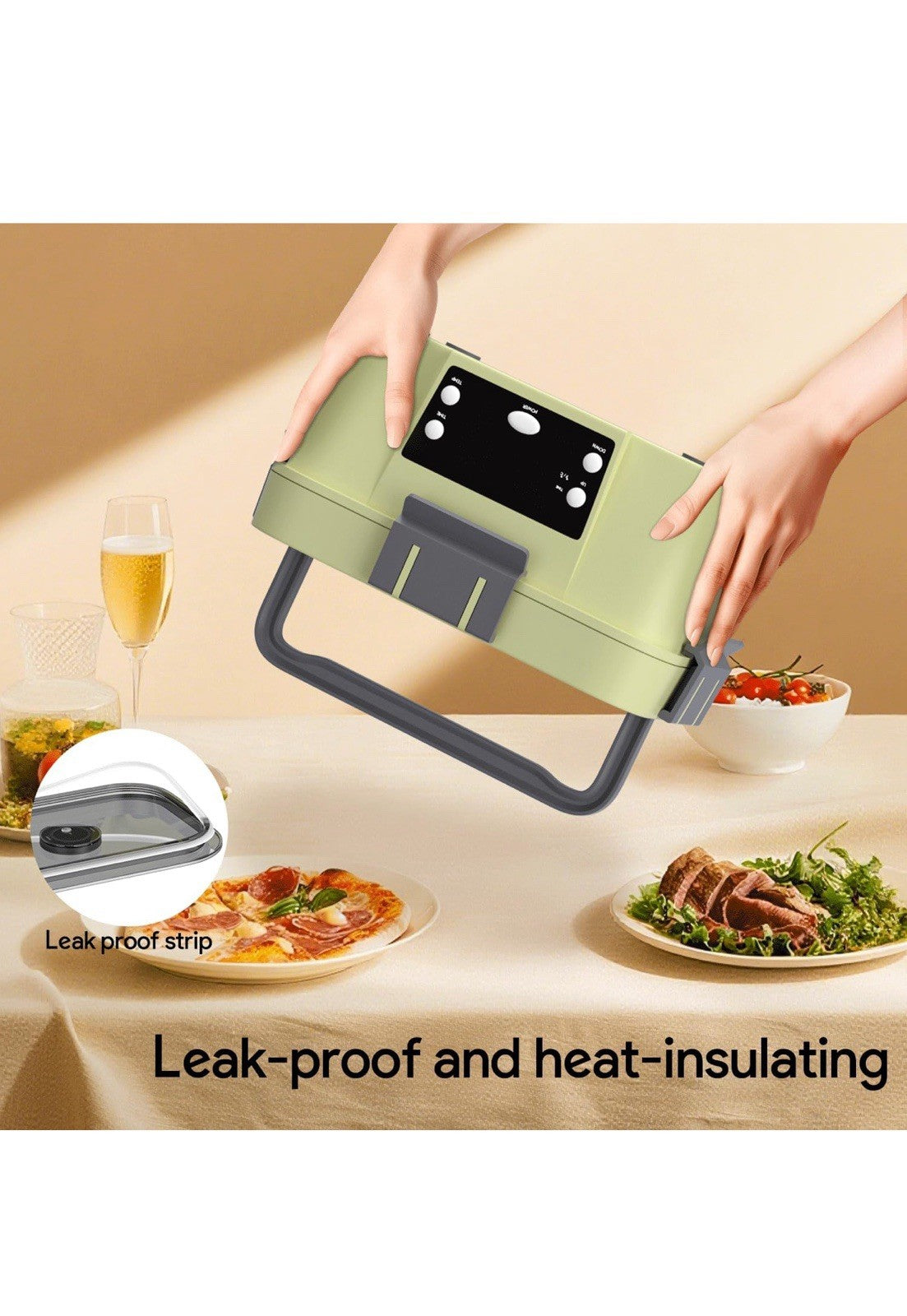 Electric Lunch Box, 6.75 Cup Automatic Food Warmer (212°F), Rechargeabl3