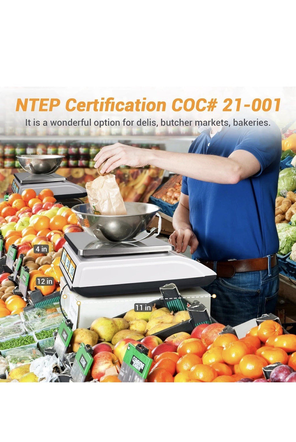 Price Computing Scale NTEP Certified for Legal Trade Rechargeable, Commercial...1