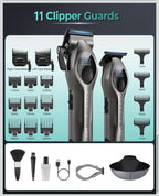 Cordless Hair Clipper Trimmer Set 9 Guide Combs Fade Blade USB-C Rechargeable6