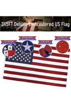 LETSTRY 5FT Flag Pole Kit for Outside House with American Flag & Solar Light,1"4