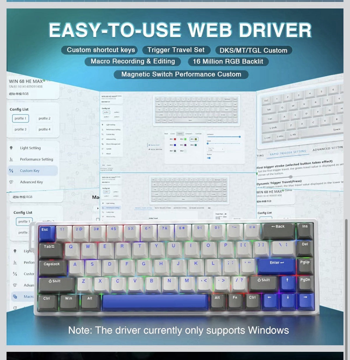 AULA WIN68 HE MAX - Hall Effect Gaming Keyboard with Magnetic Switch,3