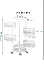 SAYZH Fruit Vegetable Basket for Kitchen, Rotating Storage Rack, 5 Tier Rolling 1