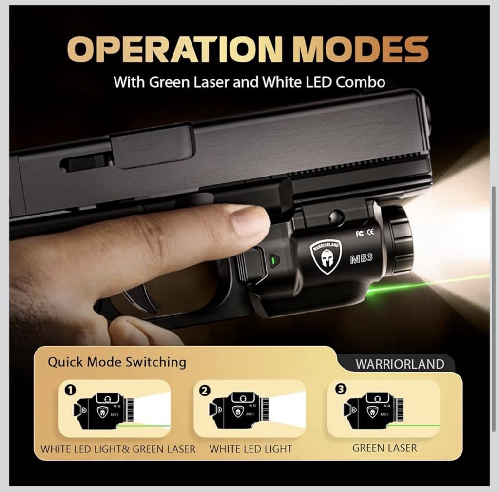 WARRIORLAND MB3 Pistol Light and Custom Kydex Holster, Fits S&W M&P Shield EZ (3
