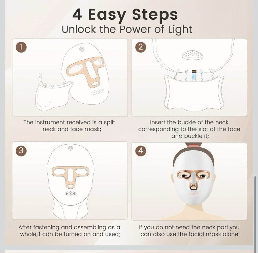 Máscara facial LED Terapia de luz Cuidado de la piel Anti envejecimiento US NEW5
