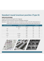 8 Ton Hydraulic Knockout Punch Kit, 1/2-2 Inch, 6 Dies2