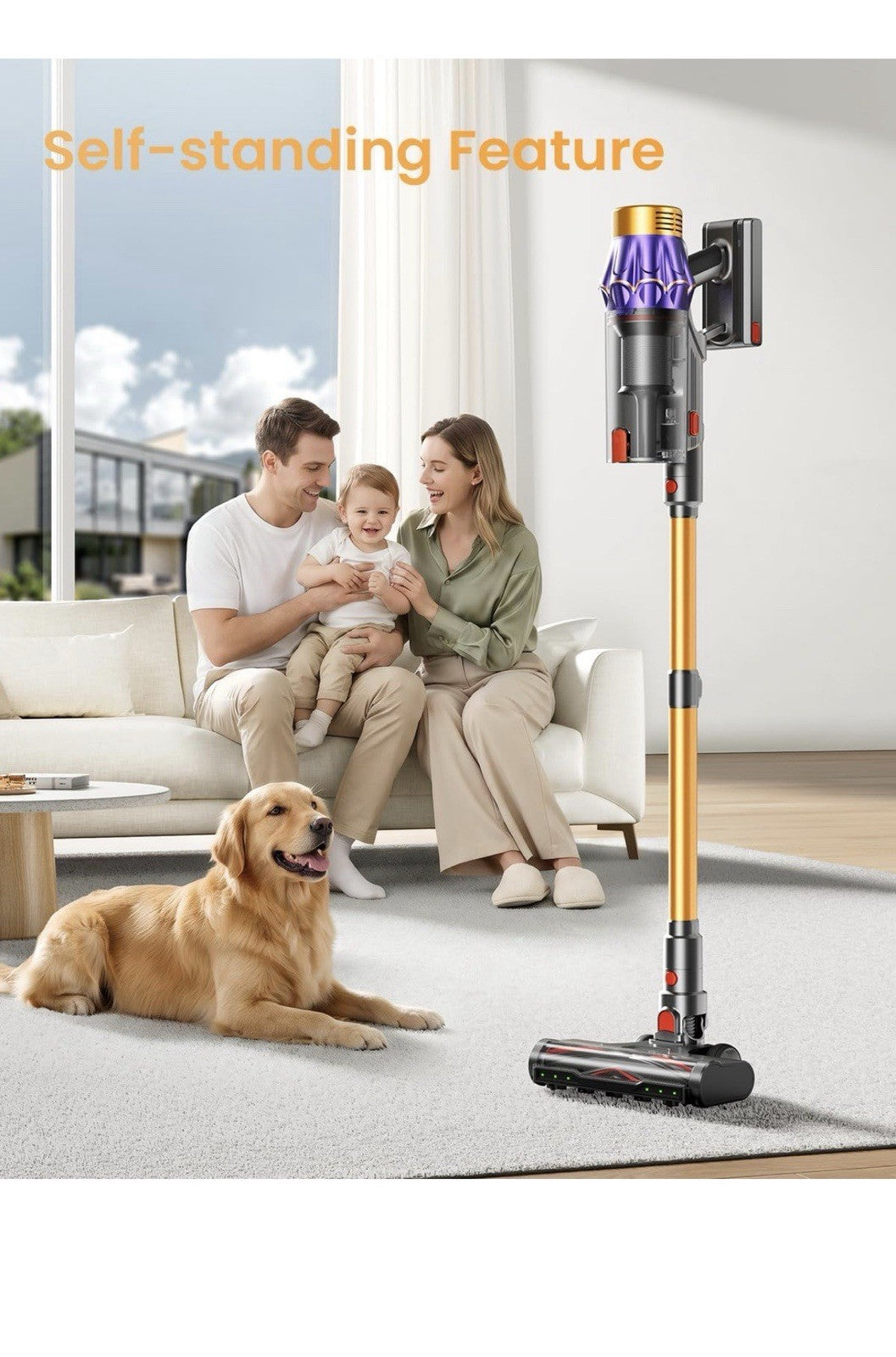 Cordless Vacuum Cleaner, 650W/60KPA/70 Mins Vacuum Cleaners for Home2