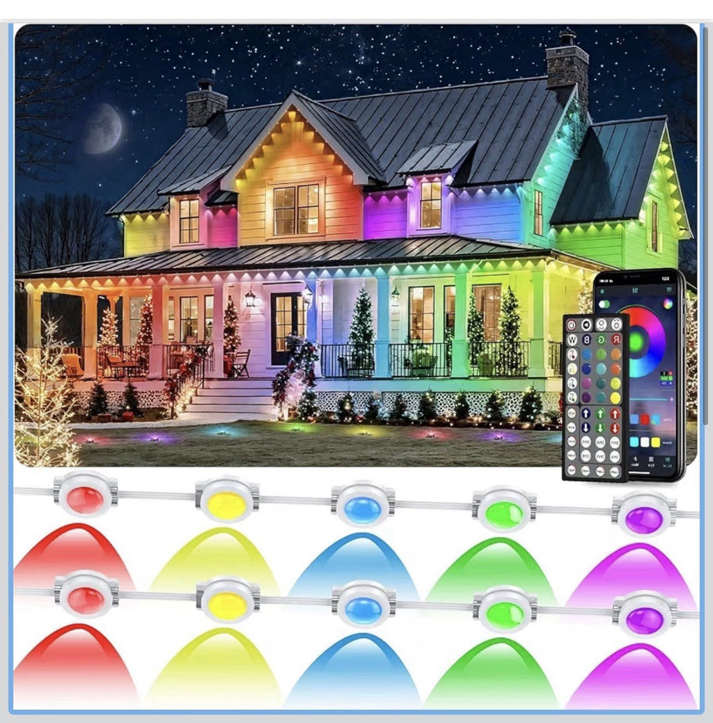300FT/90M Permanent Outdoor RGB Lights, IP67 Waterproof Smart Eave Lighting0