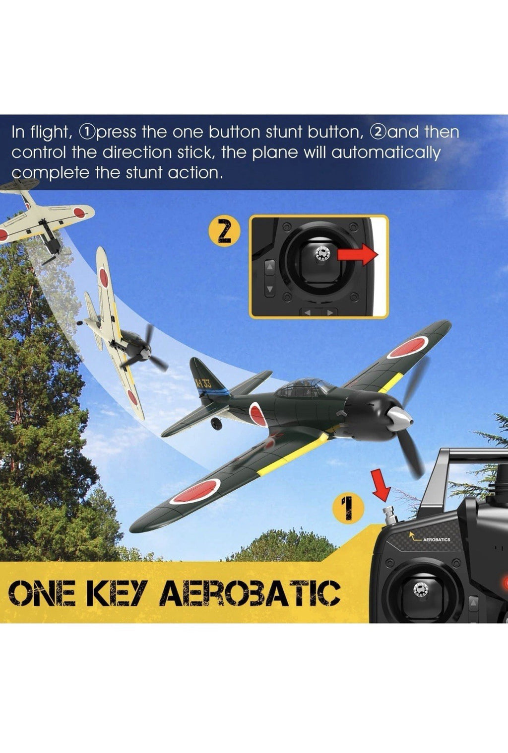 VOLANTEXRC Avión RC para principiantes, avión RC de la Segunda Guerra Mundial 4C1