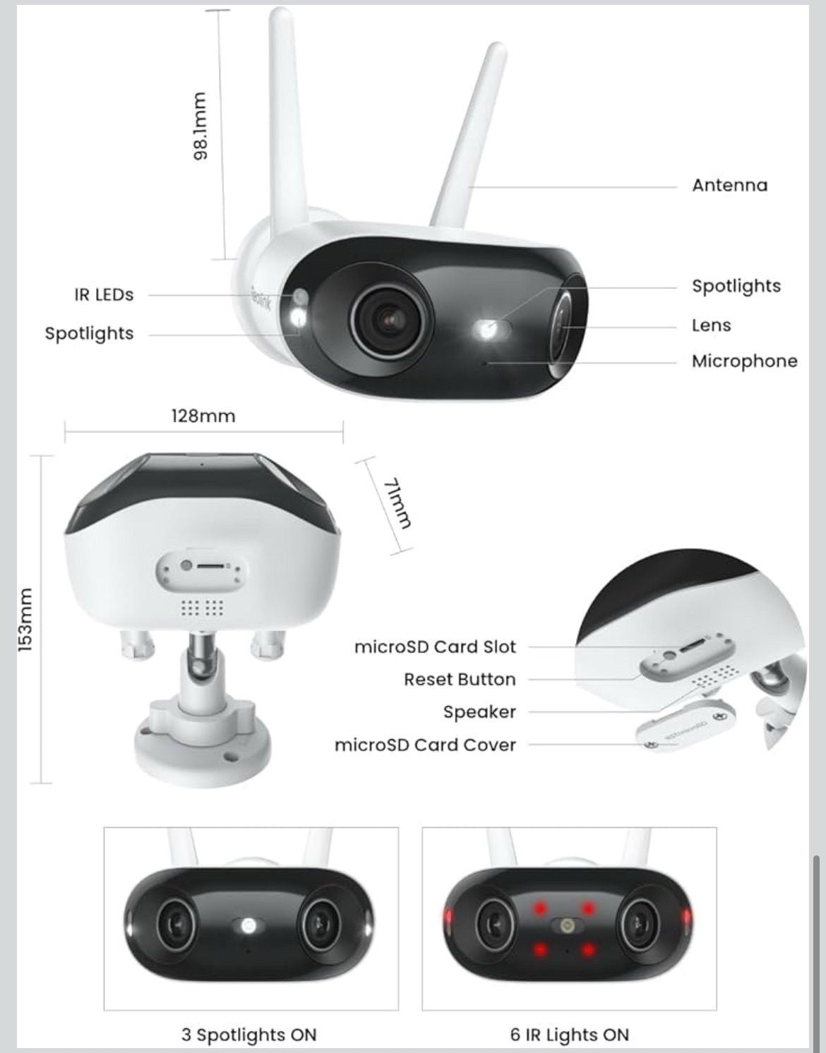 Reolink Elite WiFi 8MP 4K Dual-Lens Plug-in Security Camera Color Night Vision8