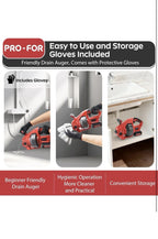 POPULO 20V Cordless Electric Drain Auger-Efficient 25Ft Auto-Feed Drain Snake wi4