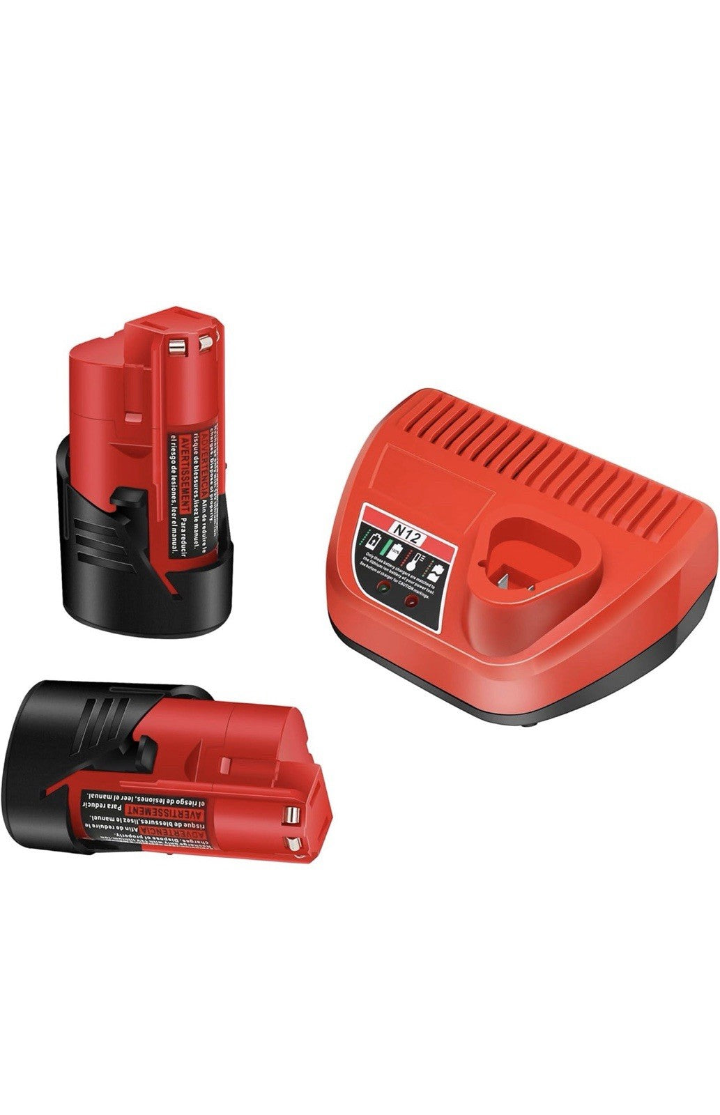 Paquete de 2 baterías de 3.0Ah 12V 48-11-2420 y cargador rápido para herramienta0