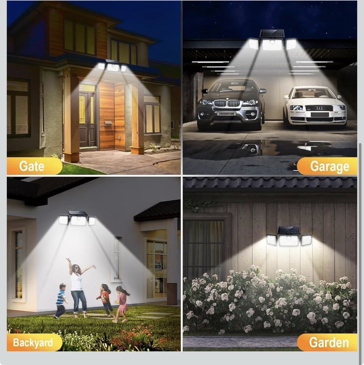 MIHANI Solar Flood Lights Outdoor, 2500LM Motion Sensor Security Lights with 2705