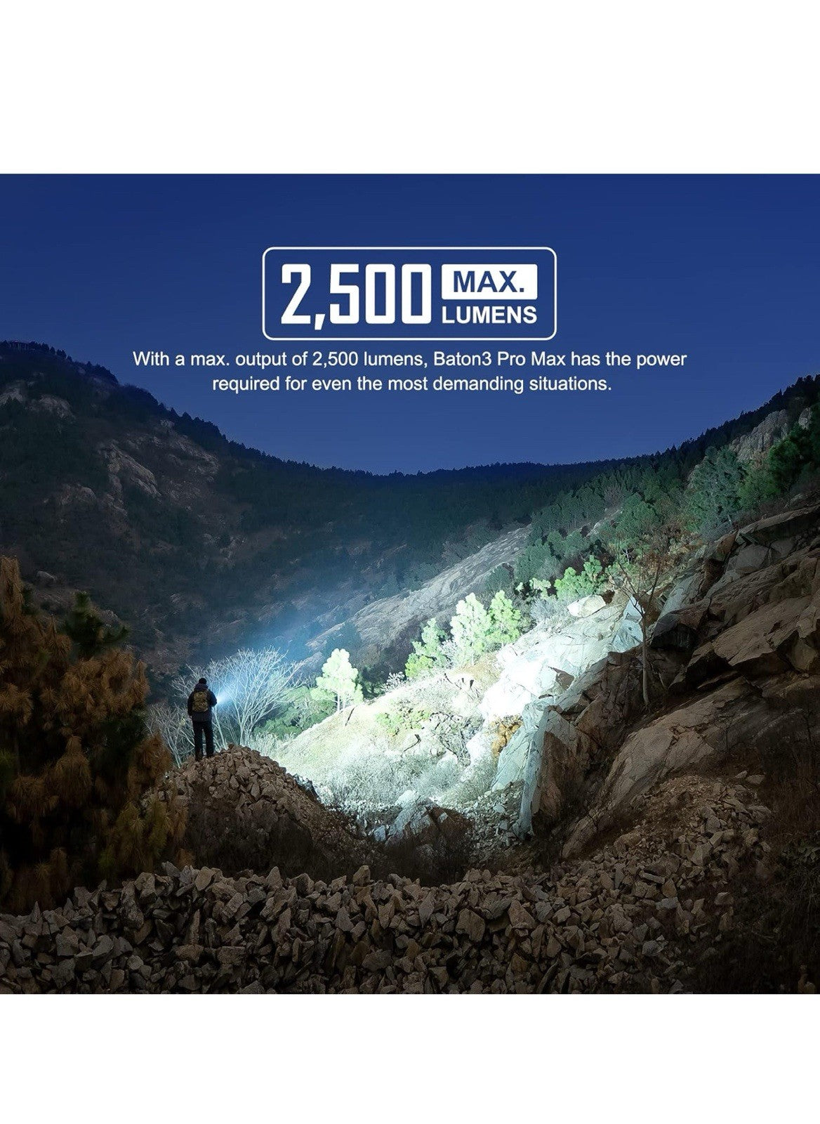 Baton3 Pro Max 2500 Lumens Rechargeable Compact EDC Flashlights with Safety Prox2