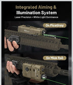 1600 Lumen 3-in-1 Rifle Laser Light Combo, Green/IR Laser, Ar Light **NEW**7