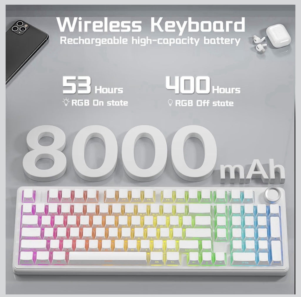 Aula F99 Pro Wireless Silent Mechanical Office Keyboard with Knob Num Pa6