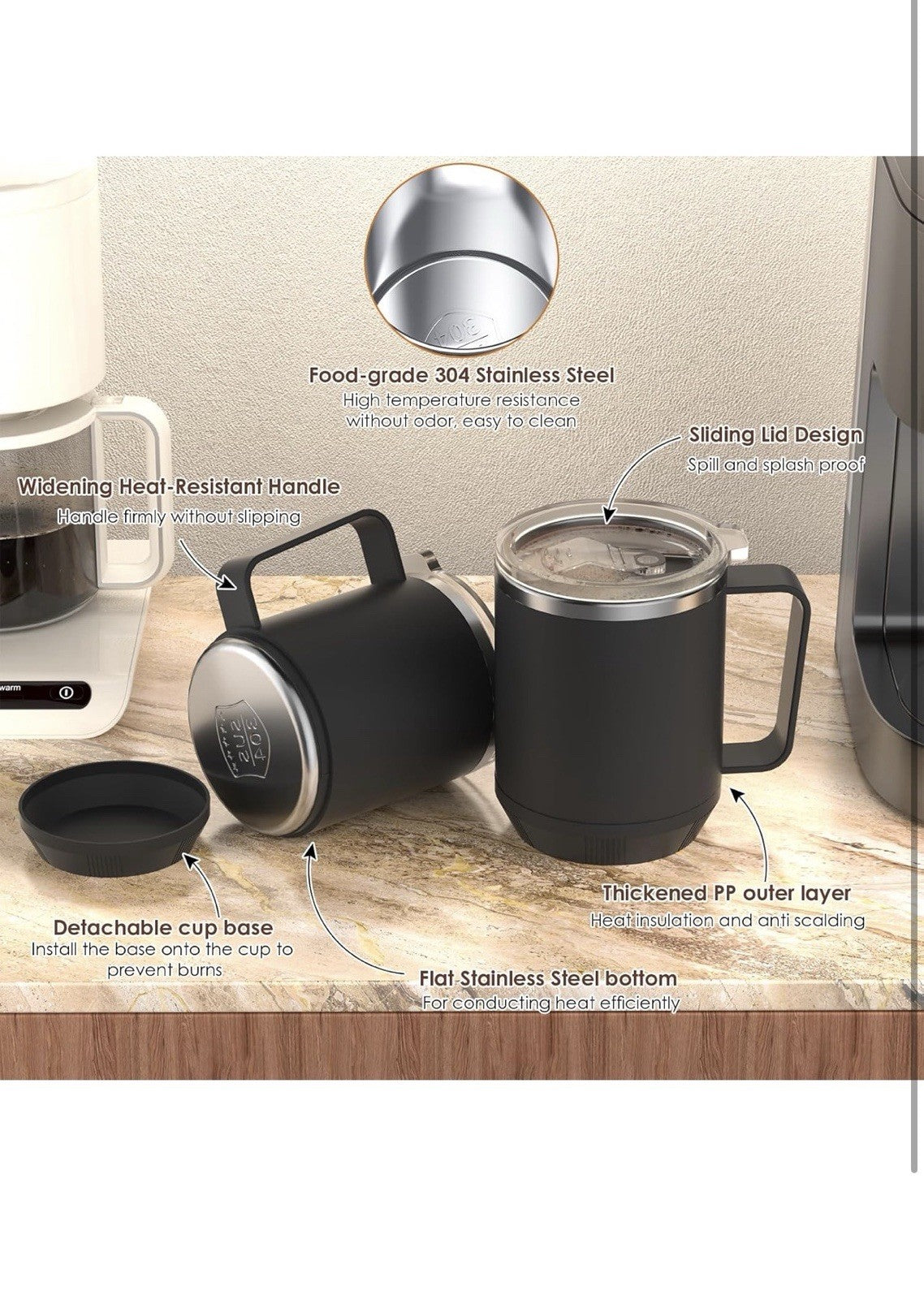 Coffee Mug Warmer & Mug Set for Desk, Smart Coffee Cup Warmer with 16oz Heate...4