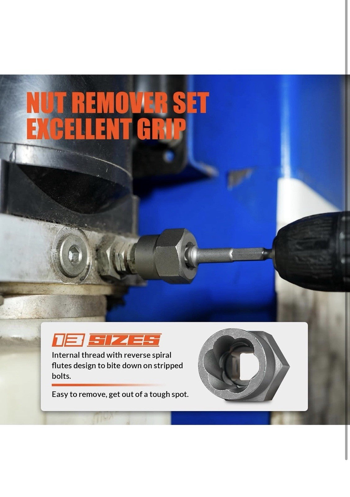 62Pcs Screw Extractor Set with Left Hand Drill Bit, Bolt Extractor Kit Heavy D2