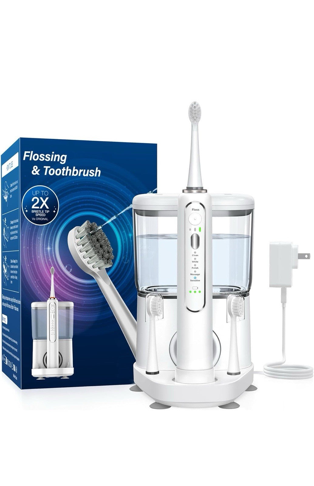 Electric Toothbrush with Water Flosser - Wireless Charging 3 in 1 Flossing Tooth0