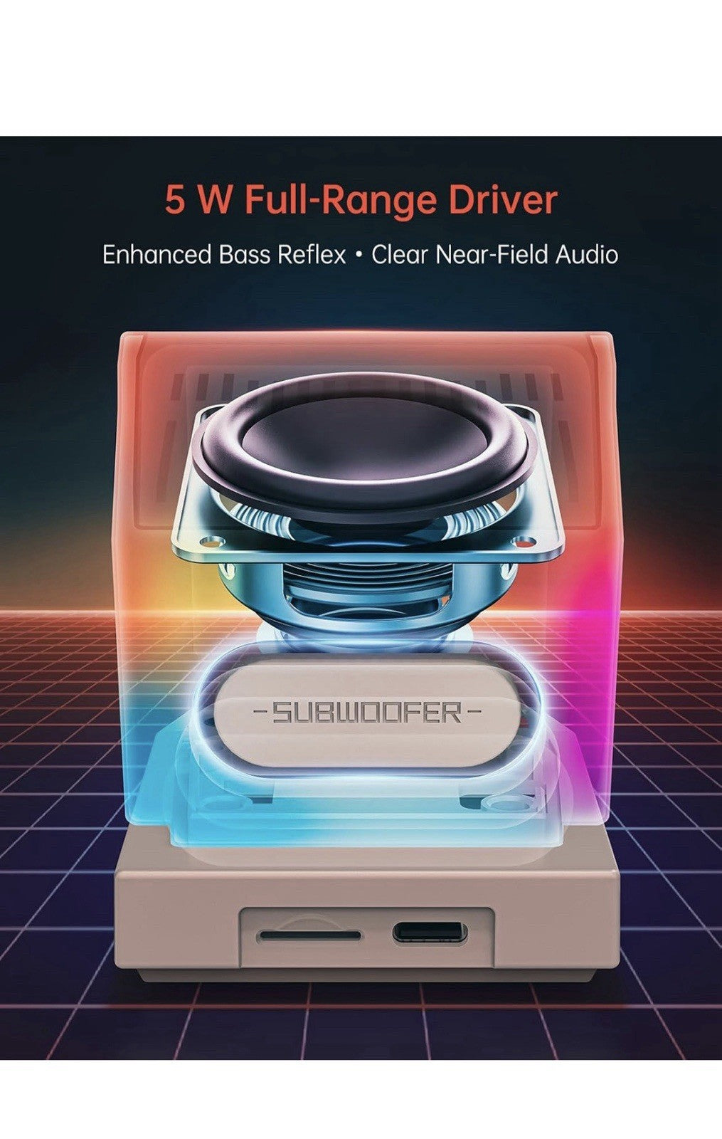 Divoom MiniToo Retro PC-Style Computer Speaker, Pixel Screen with DIY Faces2