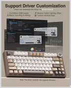 AULA F75 75% Wireless Mechanical Keyboard, Hot Swappable Creamy Keyboard, Pre-6