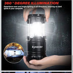 Paquete de 4 faroles solares para campamento, luces LED recargables4