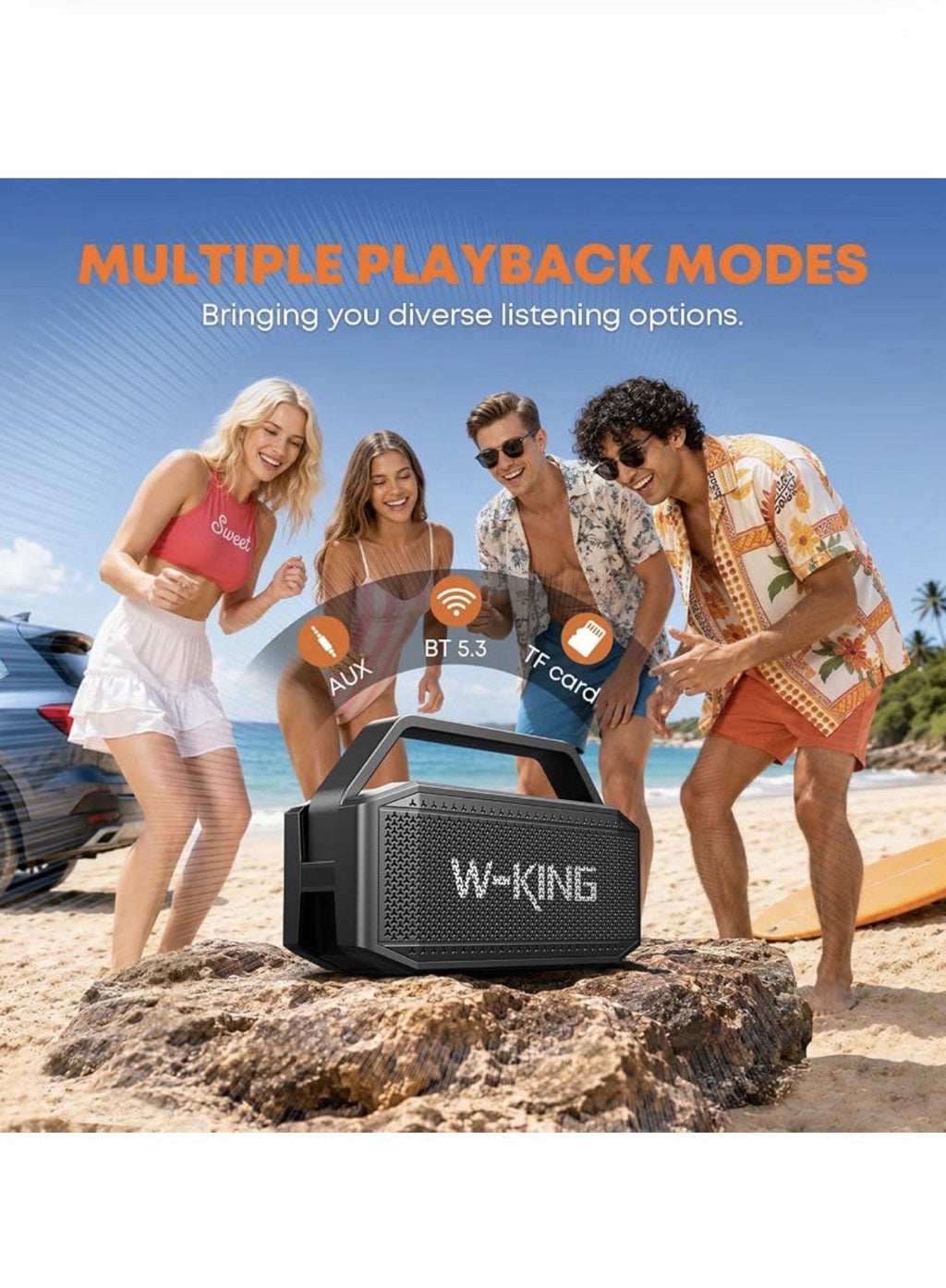 W-KING Bluetooth Speaker, 100W Peak Outdoor Portable Loud Speakers7