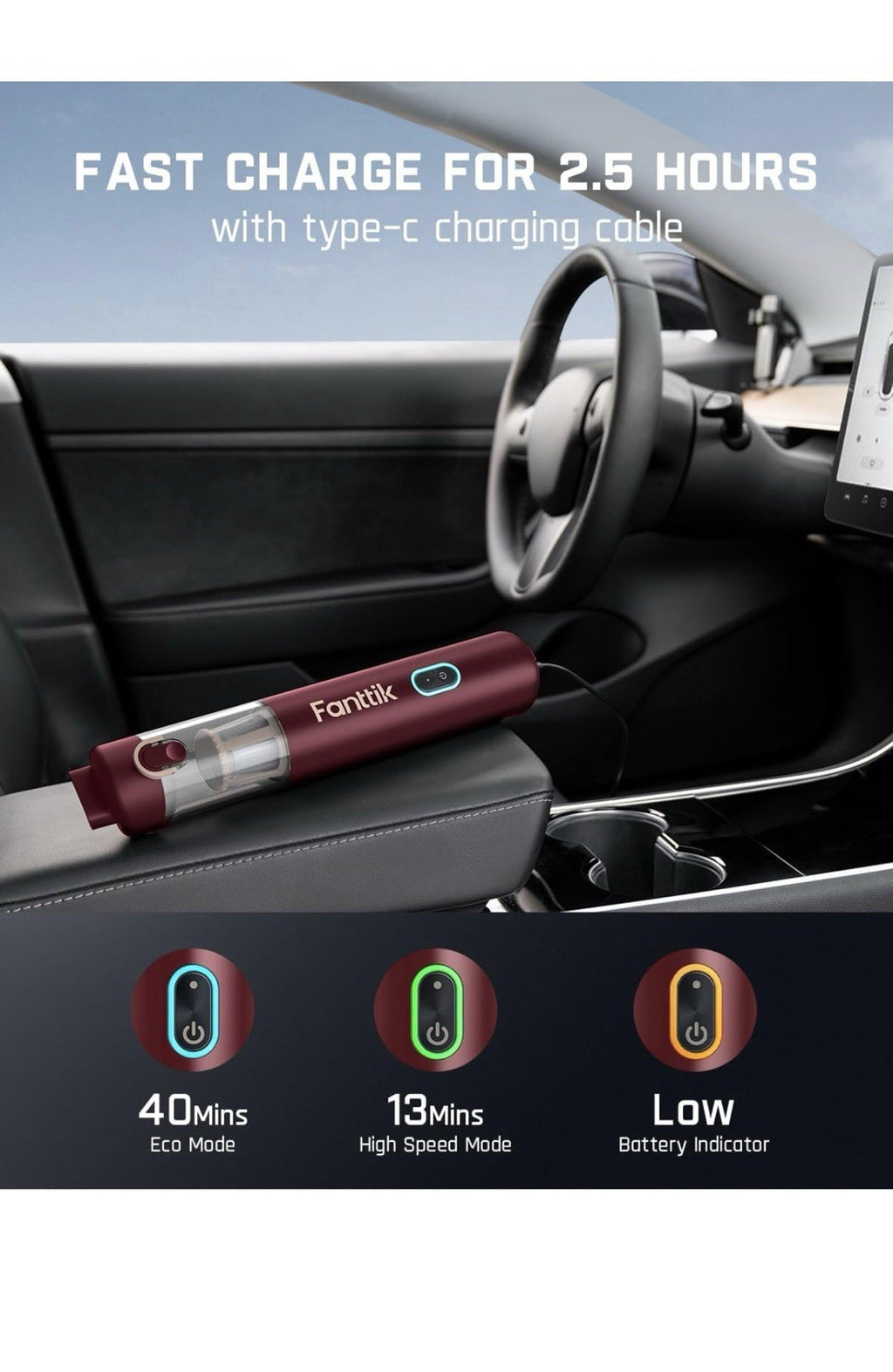 Fanttik Slim V8 APEX - Aspiradora portátil 4 en 1 con potencia de succión d3