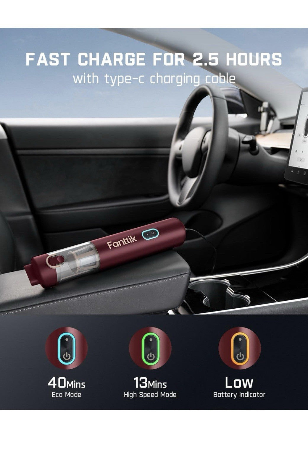 Fanttik Slim V8 APEX - Aspiradora portátil 4 en 1 con potencia de succión d3