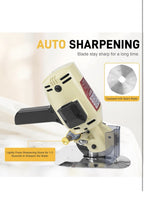 Electric Cloth Cutting Machine - 250W Pure Copper Motor Rotary Fabric Cutter w6