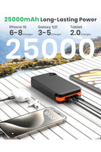 Cargador solar de 25000 mAh, banco de energía portátil para exteriores Hiluckey3