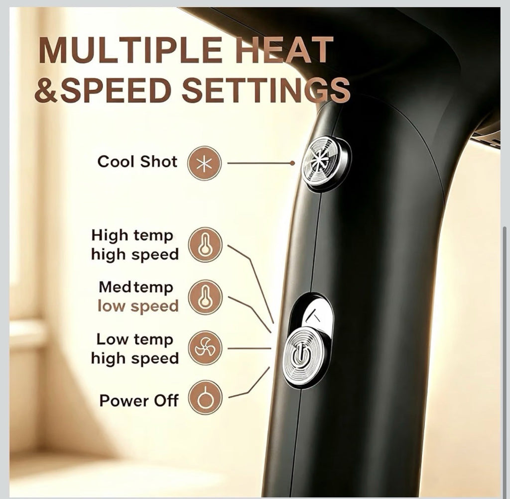 Dual-Voltage-Travel-Hair-Dryer with Diffuser for Women,1200W Mini Portable B3