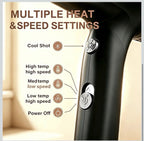 Dual-Voltage-Travel-Hair-Dryer with Diffuser for Women,1200W Mini Portable B3