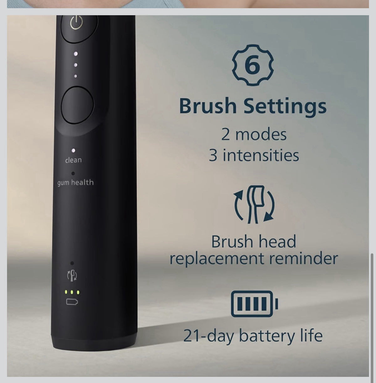 Philips Sonicare 5950 Rechargeable Electric Toothbrush 2 Brush Heads Black5