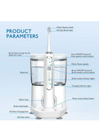 Electric Toothbrush with Water Flosser - Wireless Charging 3 in 1 Flossing Tooth