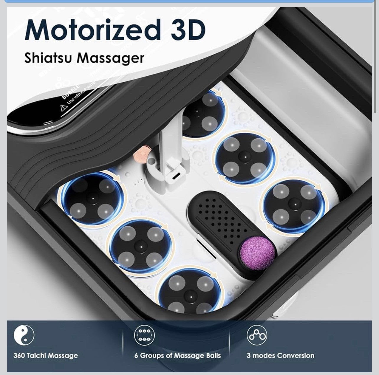 Collapsible Foot Spa Electric Rotary Massage, Foot Bath with Heat, Bubble,Tem...1
