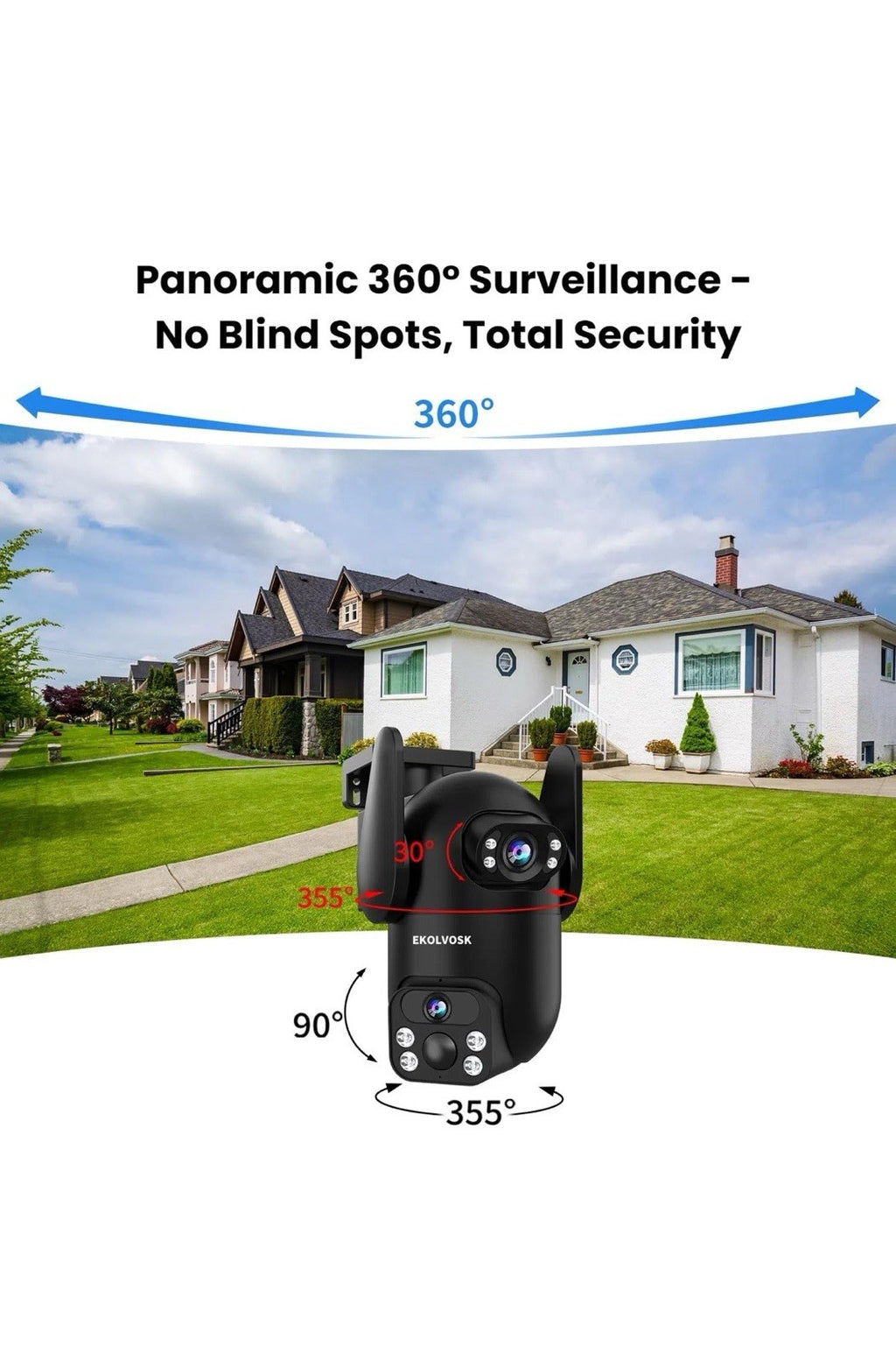 Solar Security Cameras Wireless Outdoor, Dual Lens 2K 360° View Cameras for Home3