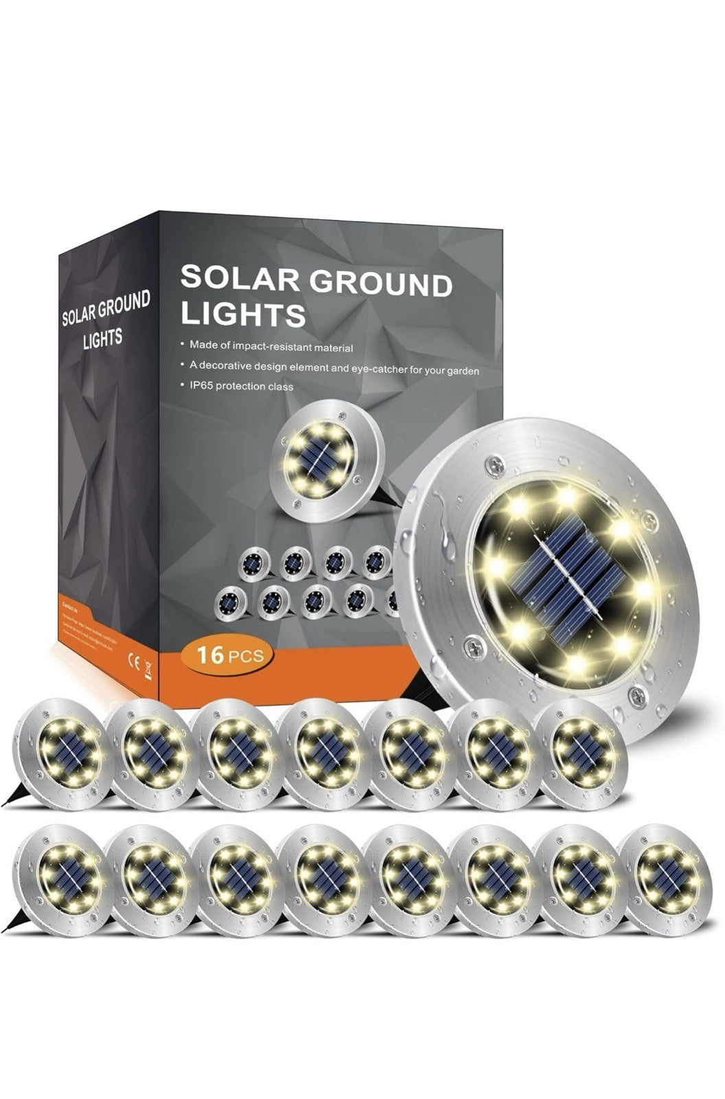 Solar Lights Outdoor Waterproof,16 Pack Solor Ground Light for Outside, Solar...0