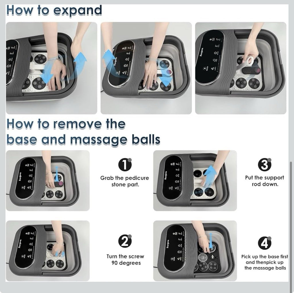 Collapsible Foot Spa Electric Rotary Massage, Foot Bath with Heat, Bubble,Tem...7