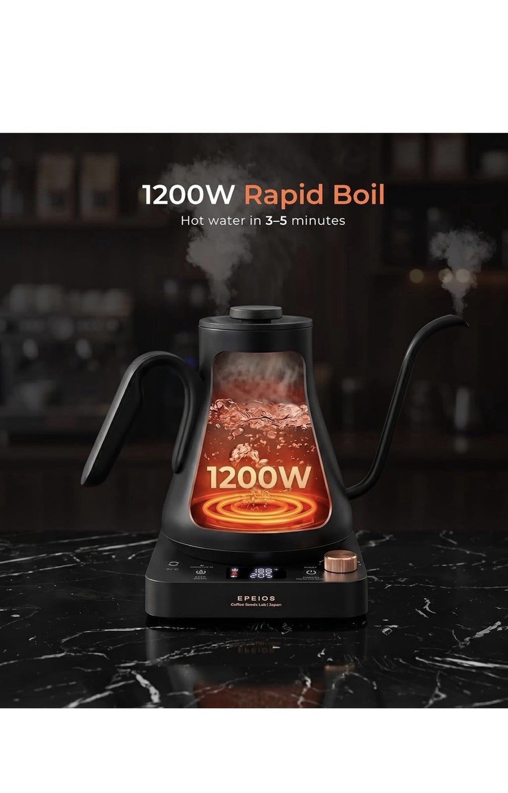 Epeios Flow B9 Cocinare Electric Gooseneck Kettle Temperature Control NEW Boxed2