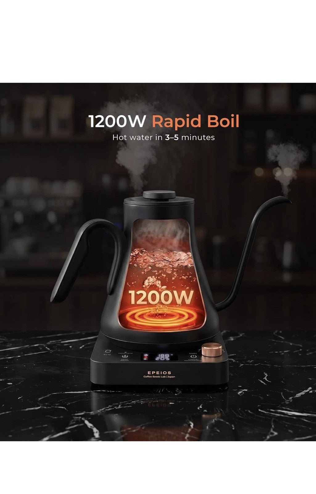 Epeios Flow B9 Cocinare Electric Gooseneck Kettle Temperature Control NEW Boxed2