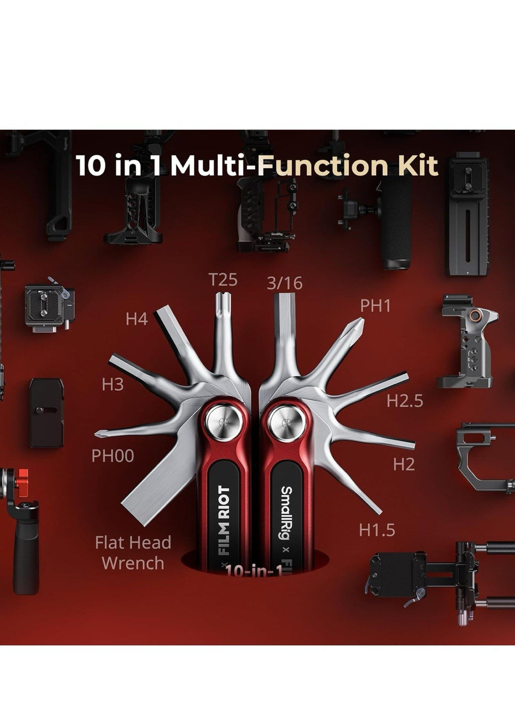 SmallRig x FILM RIOT Juego de herramientas plegables 10 en 1 con destornilladore4