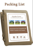 Apex Garden Replacement Canopy for Lowe's Allen Roth 10x12 Inch Gazebo - Beige4